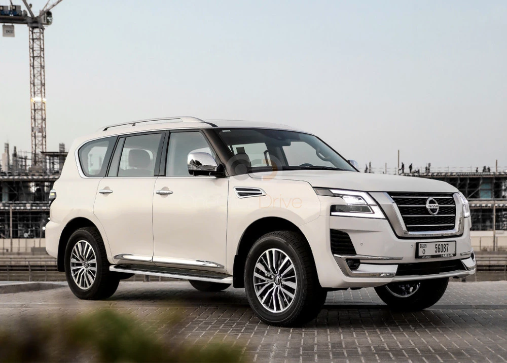 White Nissan Patrol Platinum 2021 for rent in Dubai 8